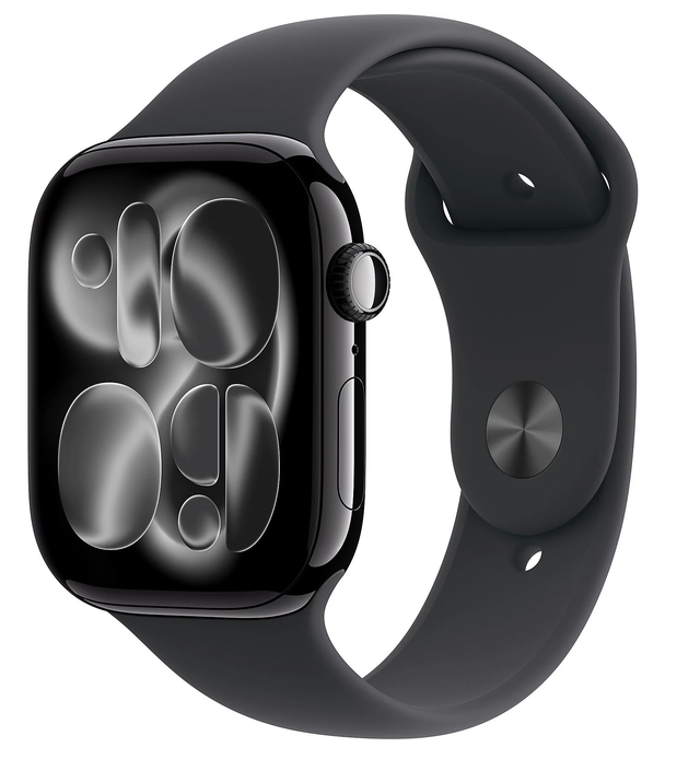 Apple Watch 11 42mm Aluminium Jet Black with Black Sport Band M/L MEQU4