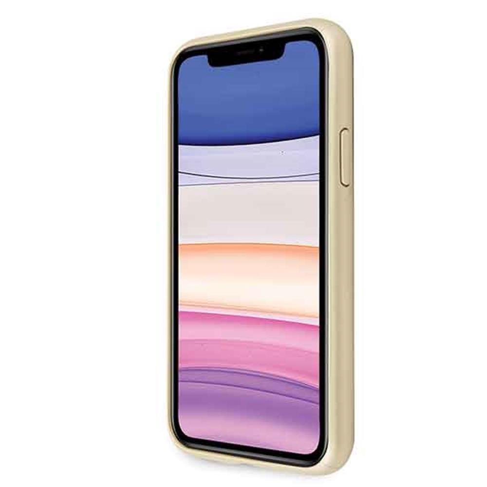 Apple iPhone 11 Guess Saffiano Embossed Circle Logo tok (Arany) - GUHCN61RSSASGO
