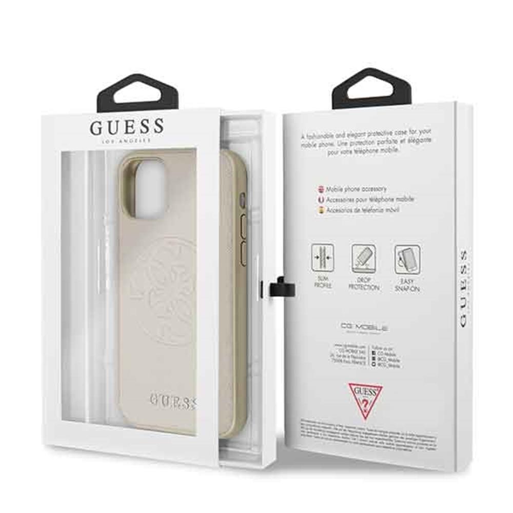 Apple iPhone 11 Guess Saffiano Embossed Circle Logo tok (Arany) - GUHCN61RSSASGO