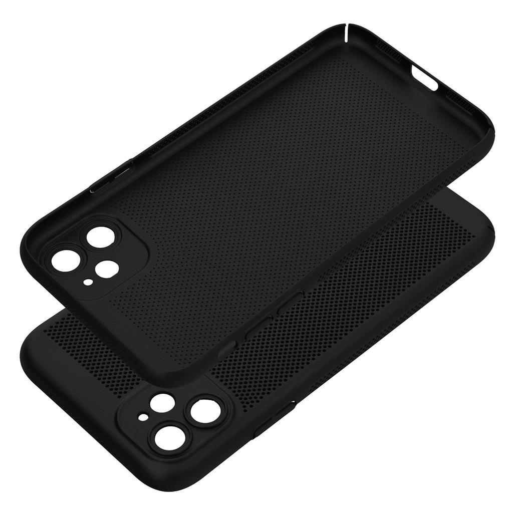Apple iPhone 11 Breezy lyukacsos műanyag hátlap tok (Fekete) 0