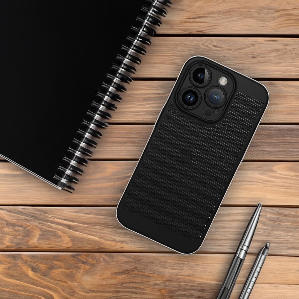 Apple iPhone 11 Breezy lyukacsos műanyag hátlap tok (Fekete) 2