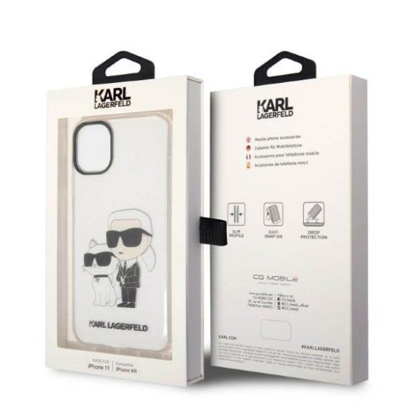 Apple iPhone 11 Karl Lagerfeld IML Glitter Karl and Choupette NFT tok (Átlátszó) – KLHCN61HNKCTGT 5