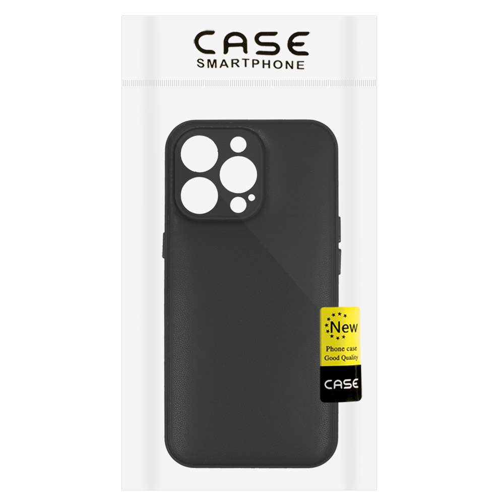 Apple iPhone 11 Leather 3D design 1 bőrhatású kemény hátlap tok (Fekete) 1