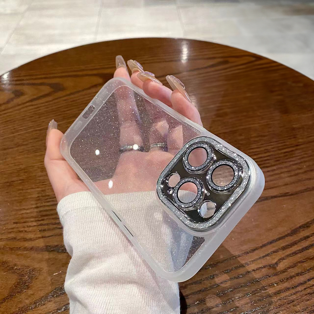 Apple Iphone 11 liquid glitter camera hátlap tok (Átlátszó)