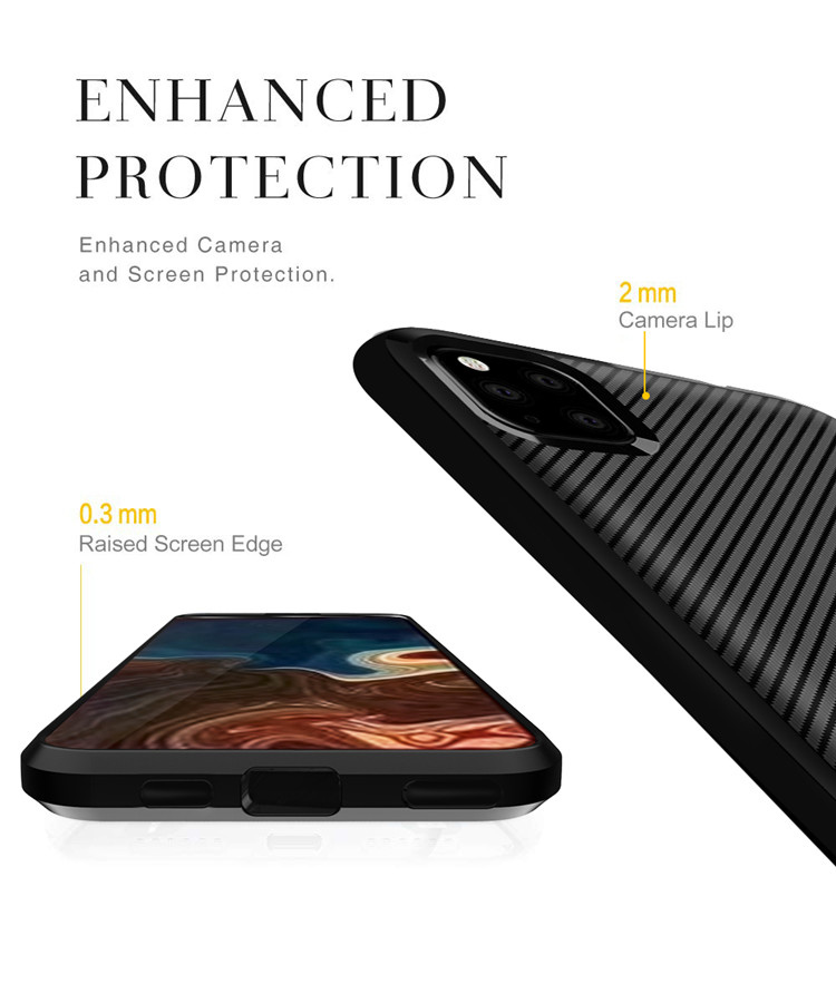 Apple iPhone 11 Pro carbon protect hátlap tok (Fekete)