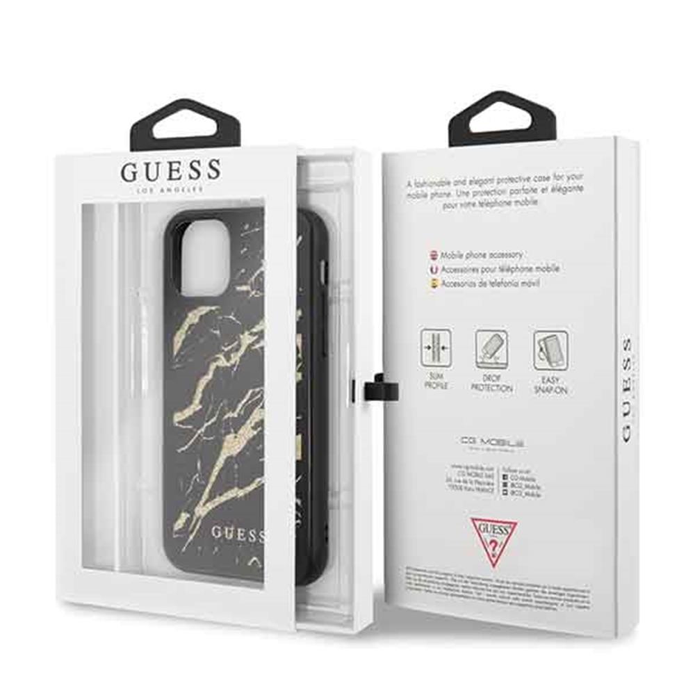 Apple iPhone 11 Pro Guess Gold Glitter Marble tok (Fekete) - GUHCN58MGGBK