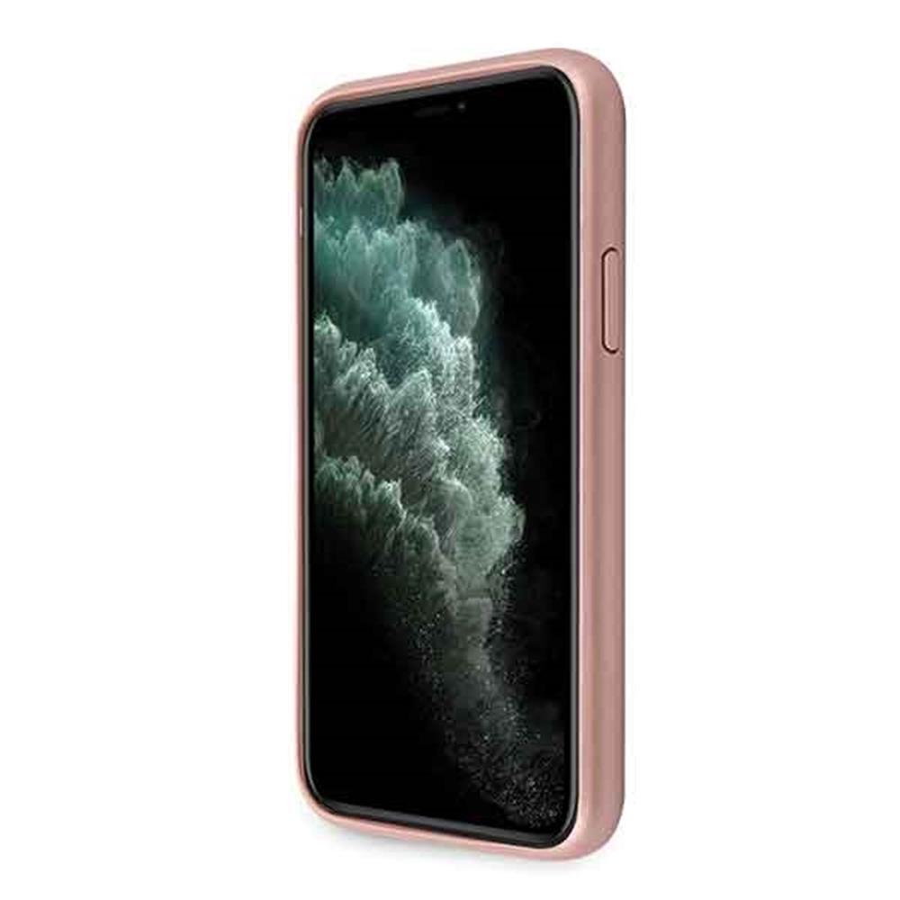 Apple iPhone 11 Pro Guess Saffiano Embossed Circle Logo tok (Rózsaszín) - GUHCN58RSSASRG