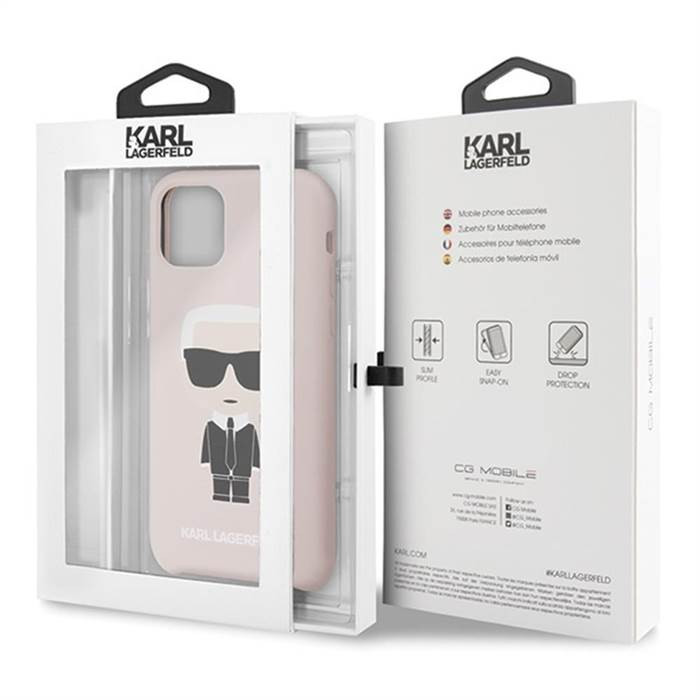 Apple iPhone 11 Pro Max Karl Lagerfeld iconic prémium hátlap tok (Rózsaszín - KLHCN65SLFKPI)