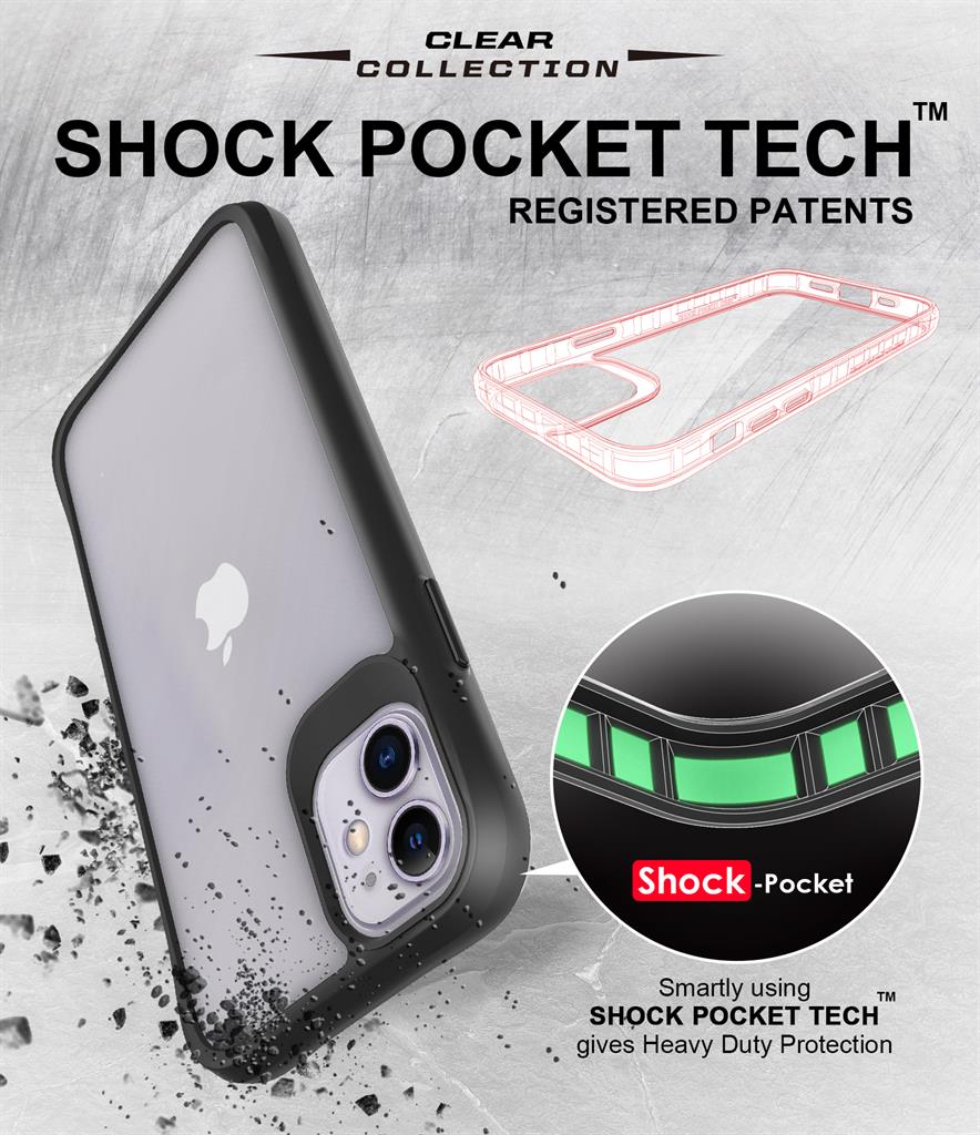Apple iPhone 11 TOKO Combat X mode Frost hátlap tok (Fekete)