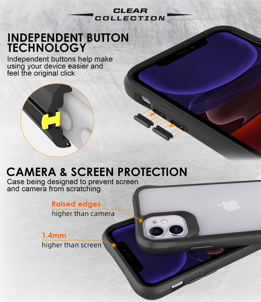Apple iPhone 11 TOKO Combat X mode Frost hátlap tok (Fekete)