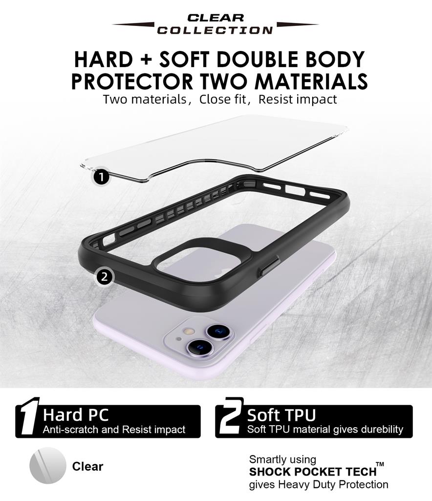 Apple iPhone 11 TOKO Combat X mode Frost hátlap tok (Fekete)