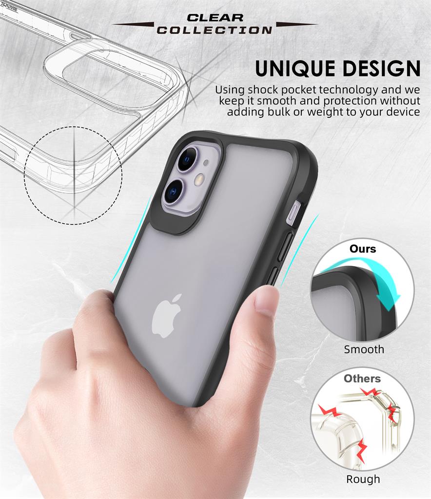 Apple iPhone 11 TOKO Combat X mode Frost hátlap tok (Fekete)