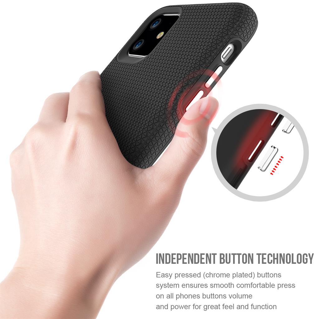 Apple iPhone 11 TOKO Triangle hátlap tok (Fekete)