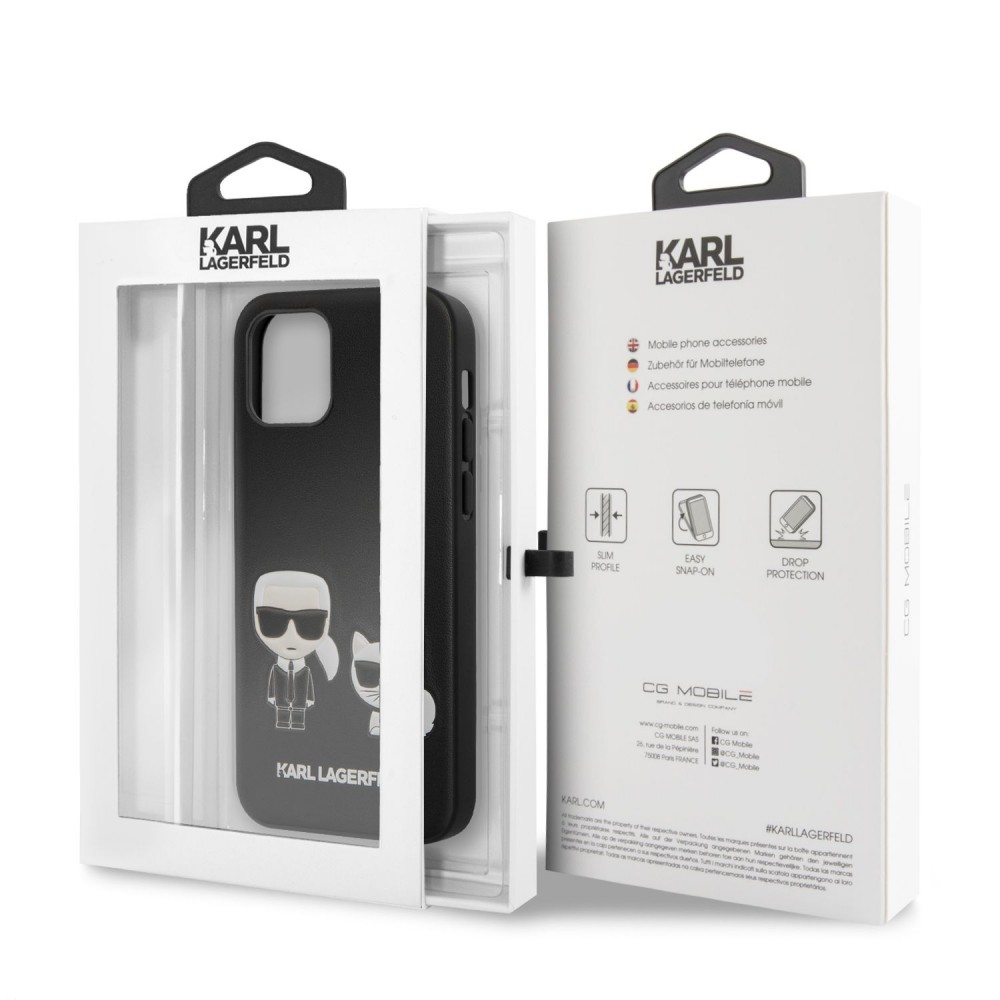 Apple iPhone 12 / iPhone 12 Pro Karl Lagerfeld PU Karl &Choupette tok (Fekete - KLHCP12MPCUSKCBK)
