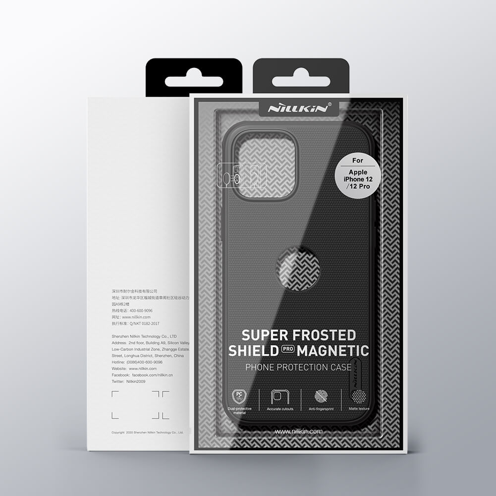 Apple iPhone 12 / iPhone 12 Pro Nillkin Super frosted shield pro strapabíró hátlap tok (Kék) 13