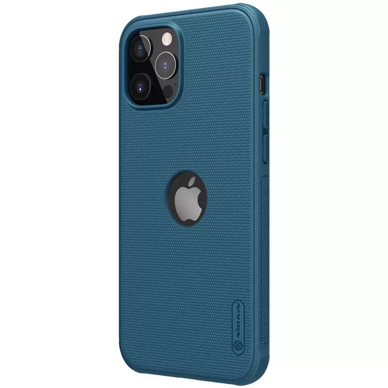 Apple iPhone 12 / iPhone 12 Pro Nillkin Super frosted shield pro strapabíró hátlap tok (Kék) 0