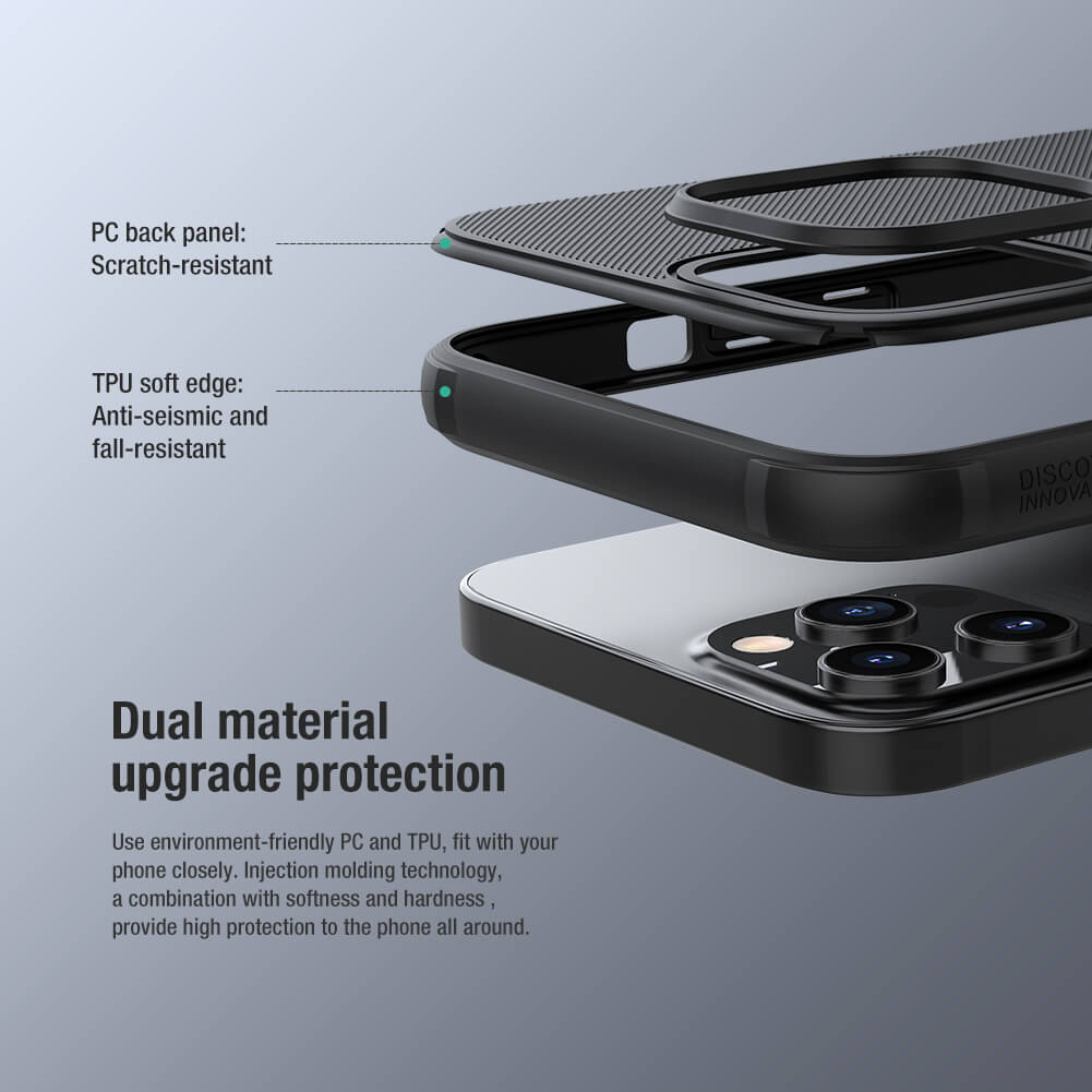 Apple iPhone 12 / iPhone 12 Pro Nillkin Super frosted shield pro strapabíró hátlap tok (Kék) 5