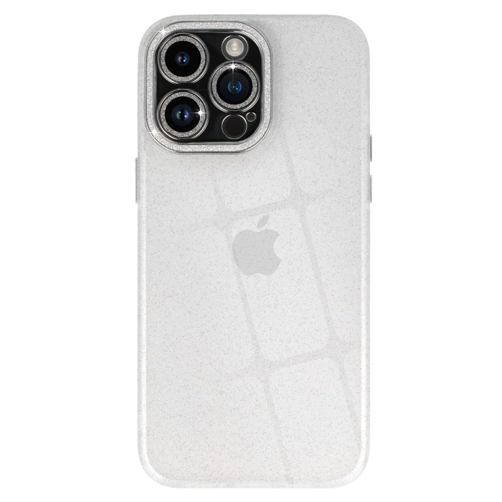 Apple iPhone 12 liquid glitter camera hátlap tok (Átlátszó)