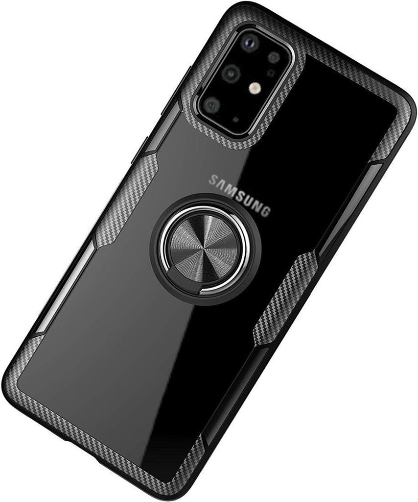 Apple iPhone 12 Pro Max carbon ring hátlap tok, (Fekete)