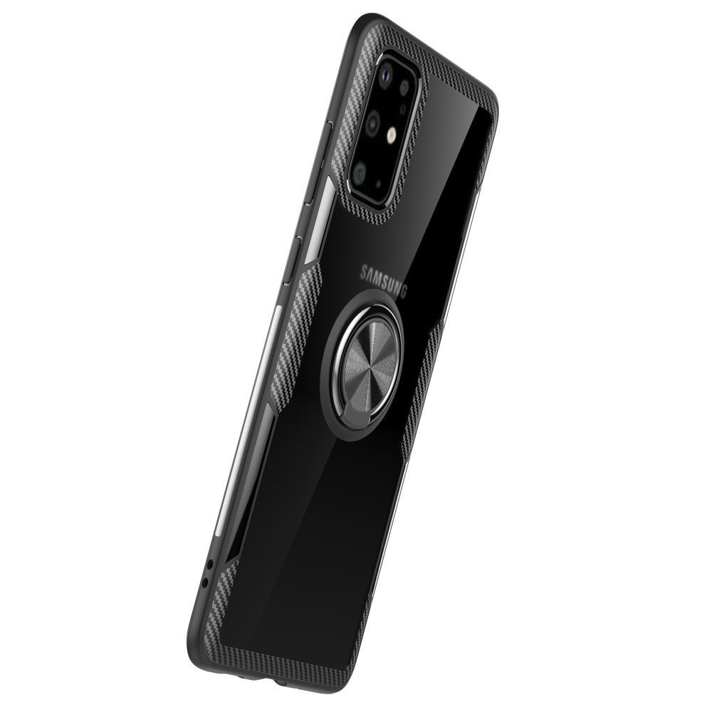 Apple iPhone 12 Pro Max carbon ring hátlap tok, (Fekete)