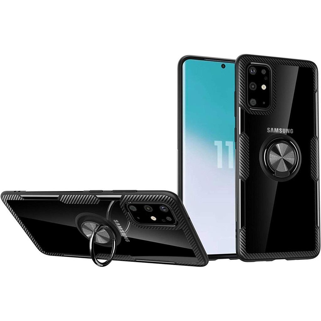 Apple iPhone 12 Pro Max carbon ring hátlap tok, (Fekete)