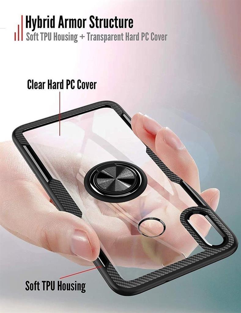 Apple iPhone 12 Pro Max carbon ring hátlap tok, (Fekete)