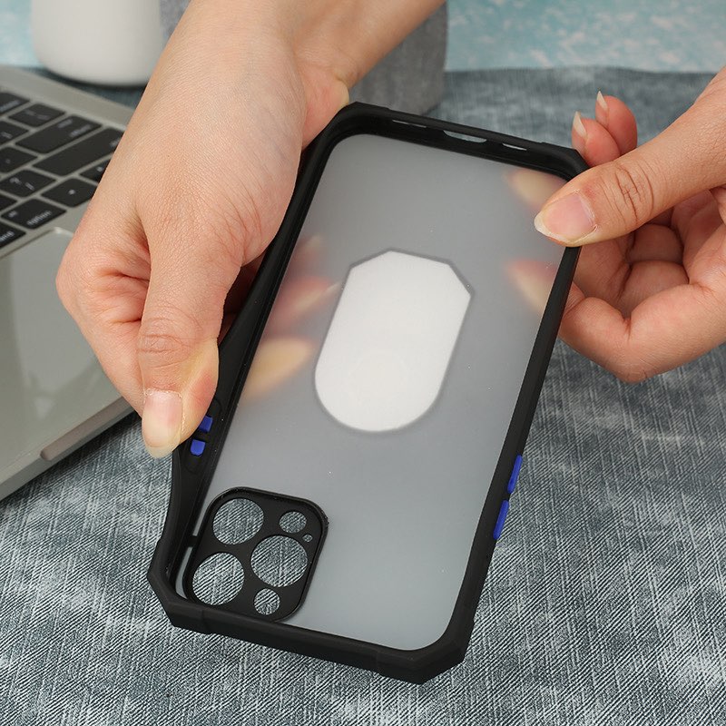 Apple iPhone 12 Pro Max defender bumper ring hátlap tok, (Fekete)