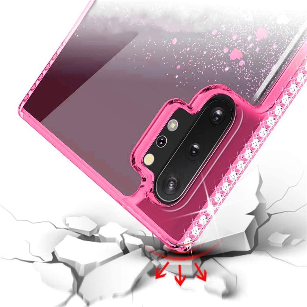 Apple iPhone 12 Pro Max diamond liquid hátlap tok, (pink-kék)