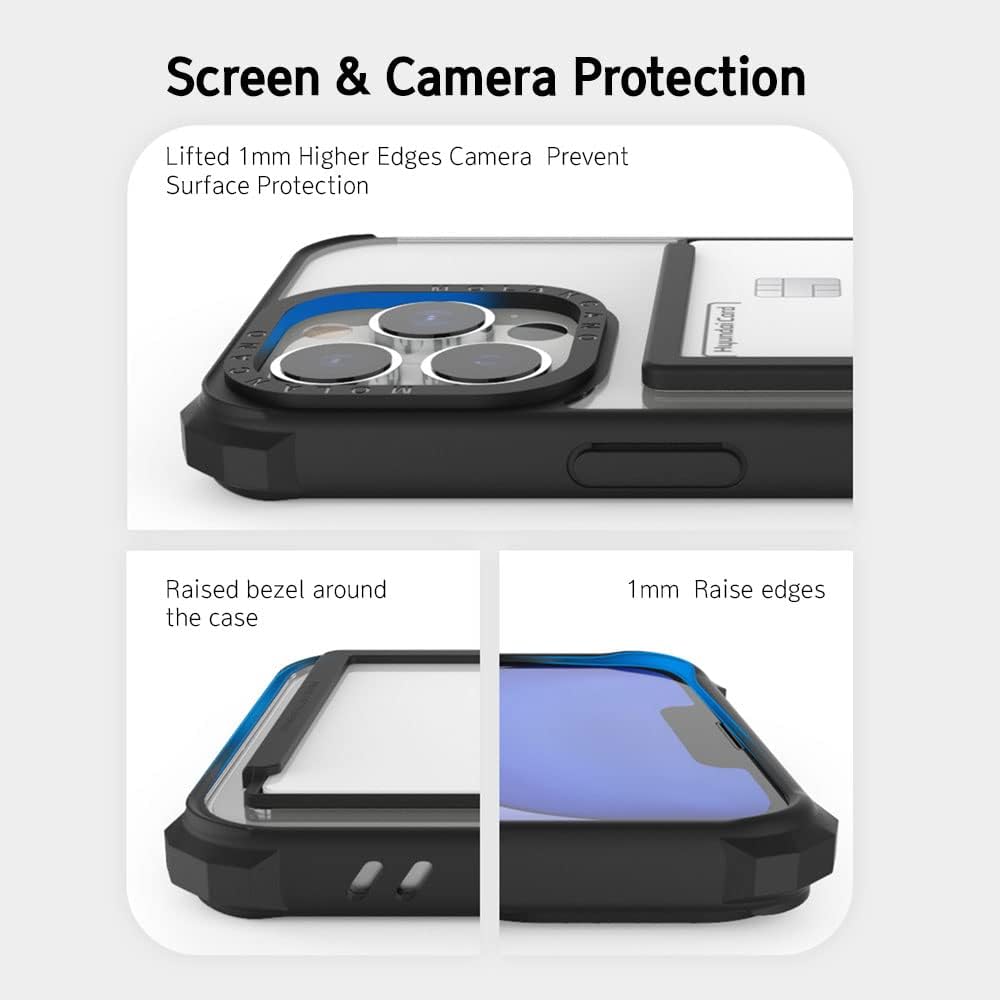 Apple iPhone 12 Pro Max MOLAN CANO HN7 strapabíró hátlap tok kártyatartóval (Fekete)