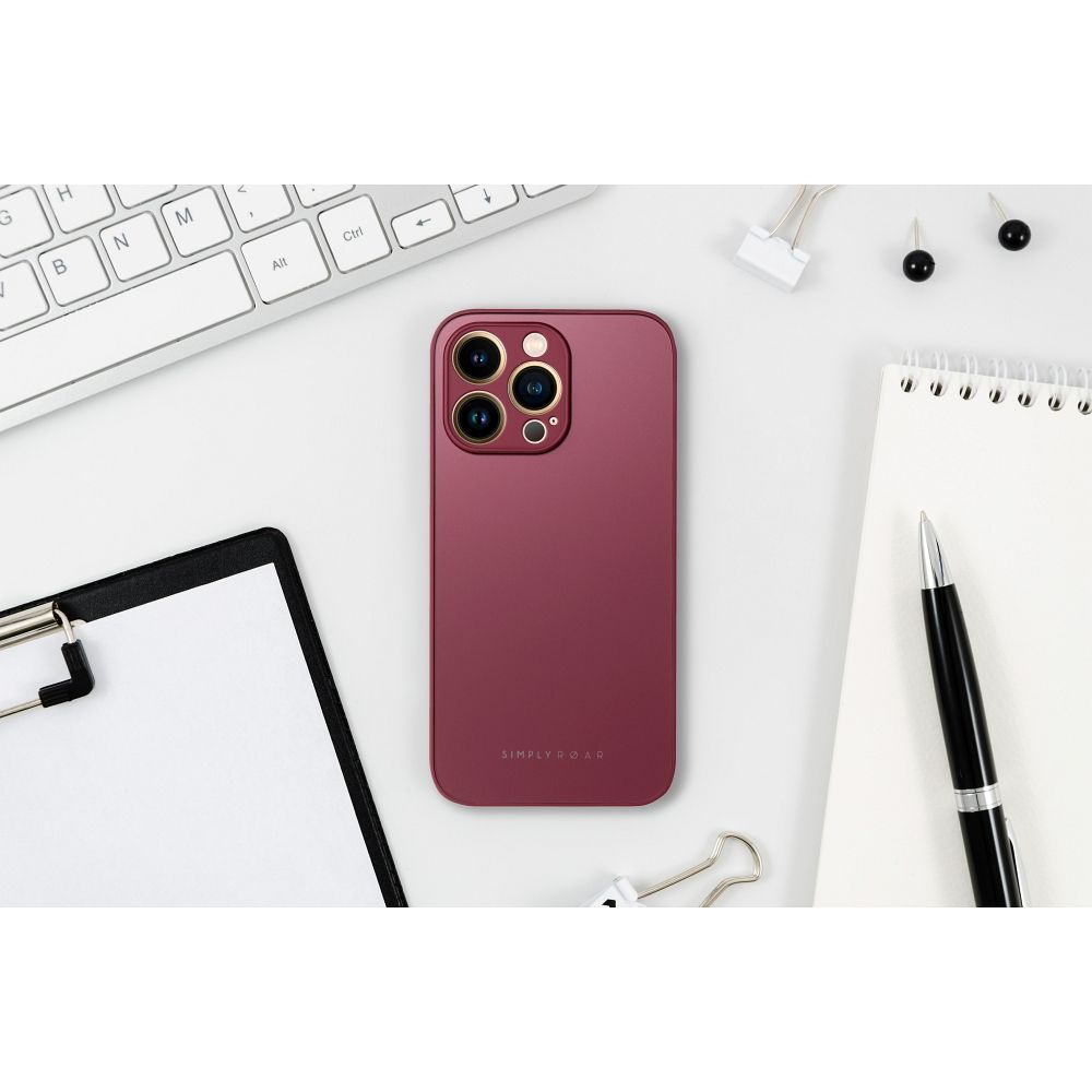 Apple iPhone 12 Pro Max Roar matt üveg hátlap tok (Bordó)