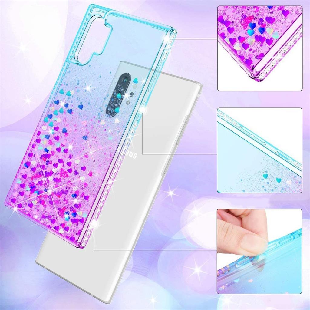 Apple iPhone 12/12 Pro diamond liquid hátlap tok (lila-kék)
