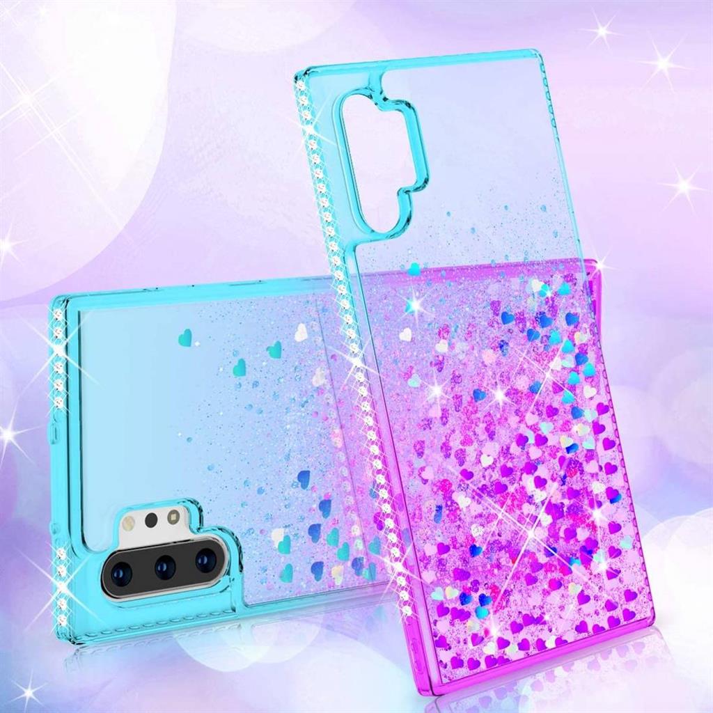 Apple iPhone 12/12 Pro diamond liquid hátlap tok (lila-kék)