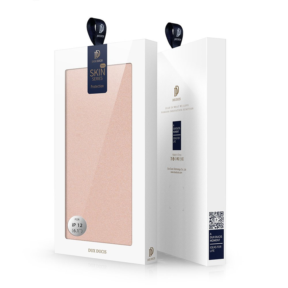 Apple iPhone 12/12 Pro DUX DUCIS skin bőr notesz tok (Rózsaszín)