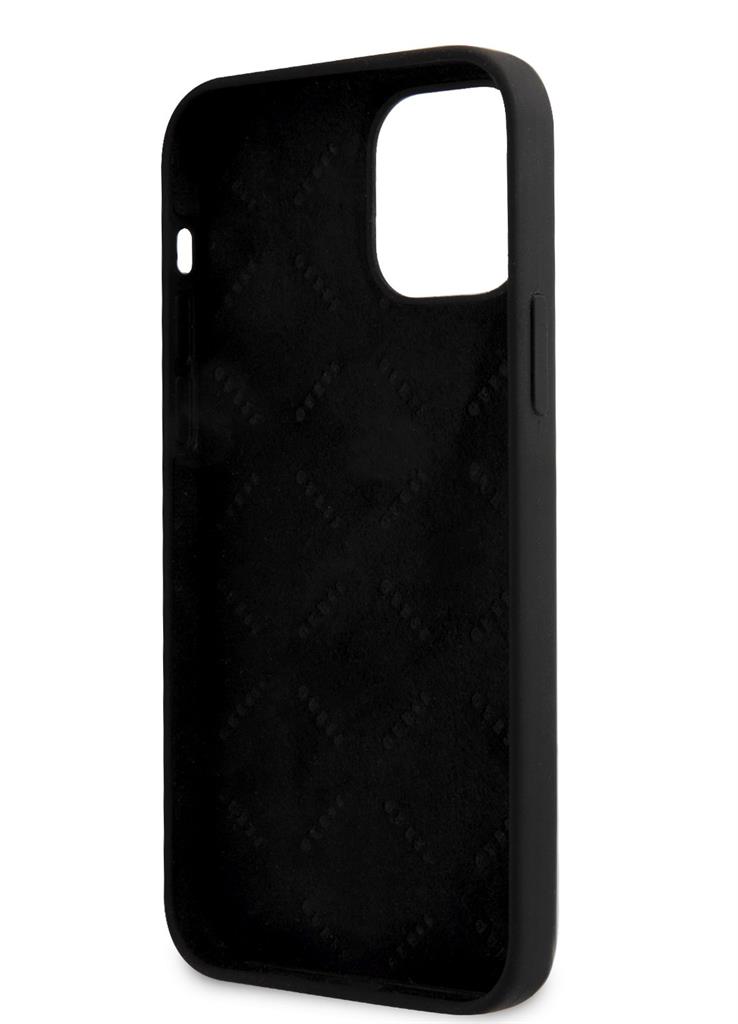 Apple iPhone 12 / iPhone 12 Pro GUESS Handscript Liquid Silicone hátlap tok (Fekete - GUHCP12M40SILBK)