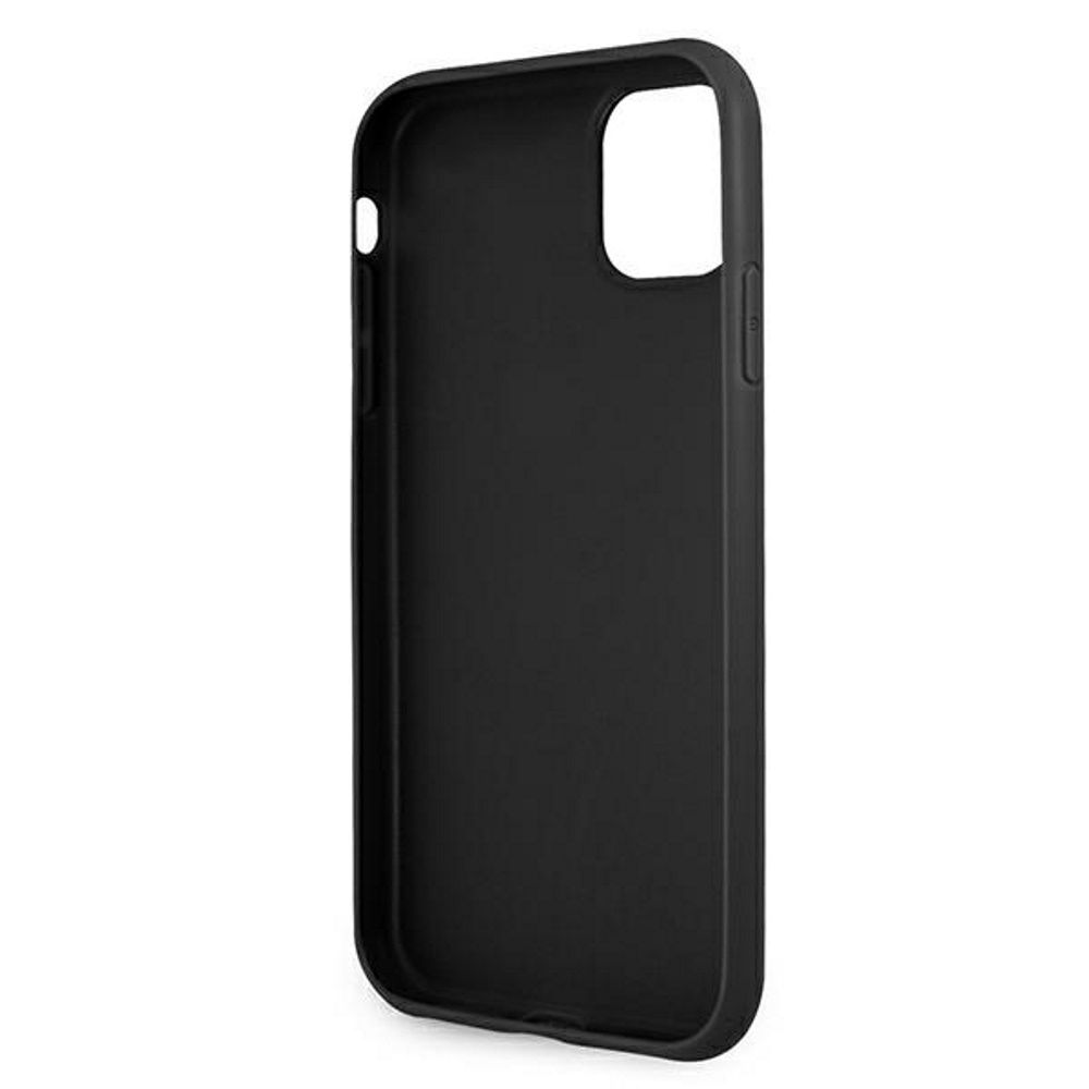 Apple iPhone 12 / iPhone 12 Pro GUESS PU 4G Metal Logo hátlap tok (Szürke - GUHCP12L4GMGGR)