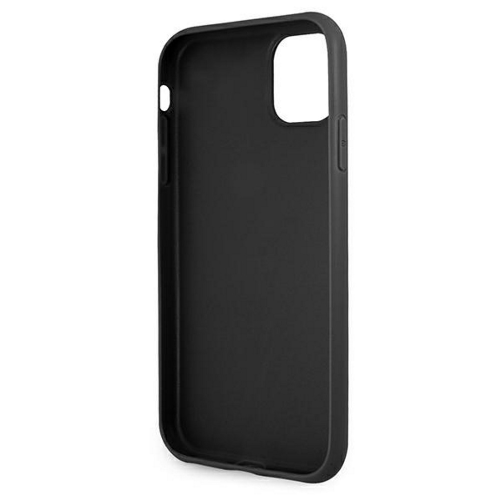 Apple iPhone 12 / iPhone 12 Pro GUESS PU 4G Printed Stripe hátlap tok (Szürke - GUHCP12L4GDGR)
