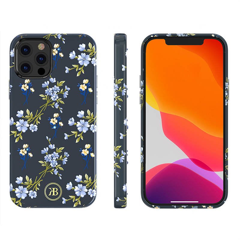 Apple iPhone 12/12 Pro Kingxbar blossom Swarovski köves hátlap tok (Kék)