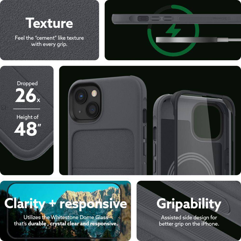 Apple iPhone 13 Caseology stratum magsafe hátlap tok (Szürke)