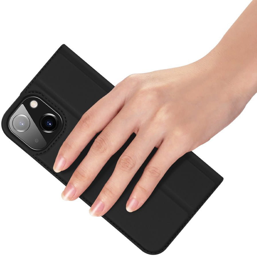 Apple iPhone 13 DUX DUCIS skin bőr notesz tok (Fekete)