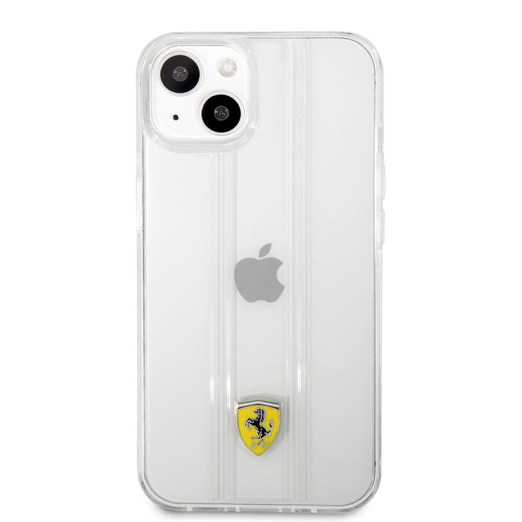 Apple iPhone 13 Ferrari 3D stripes prémium hátlap tok (Átlátszó) - FES3SHCP13MTR