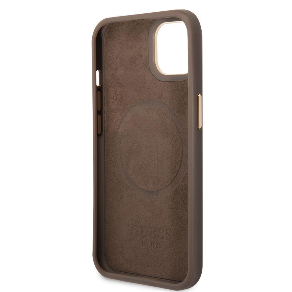 Apple iPhone 13 Guess PU 4G MagSafe tok (Barna) - GUHMP13MU4GPRW