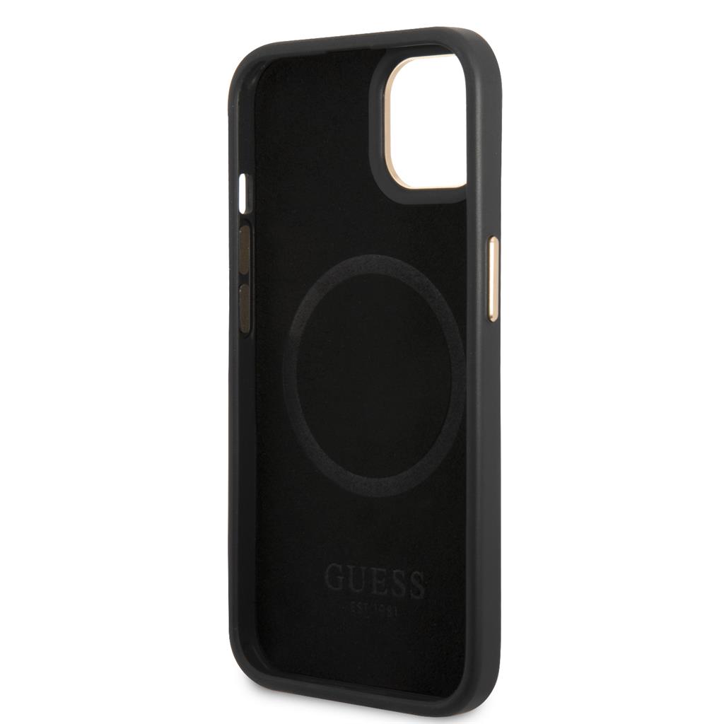 Apple iPhone 13 Guess PU 4G MagSafe tok (Fekete) - GUHMP13MU4GPRK
