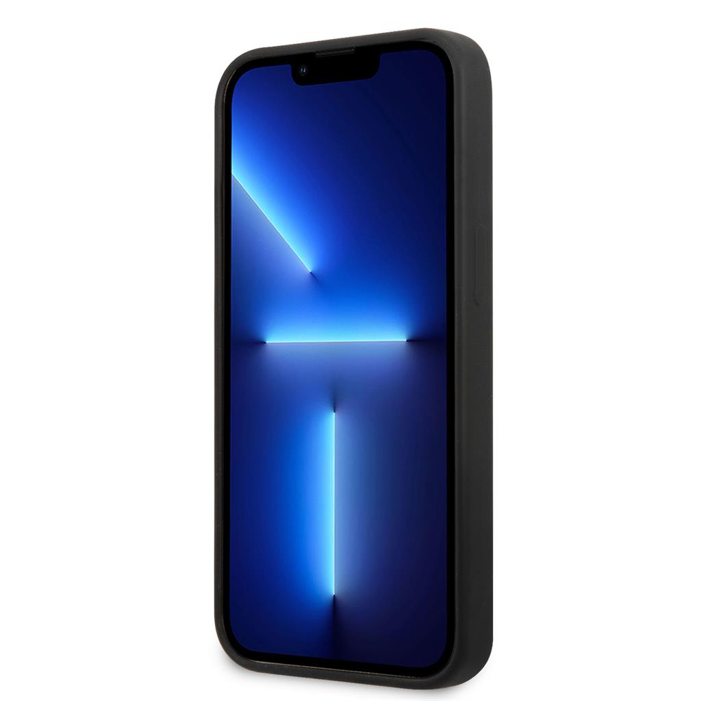 Apple iPhone 13 Guess 4G Silicone Metal Logo tok (Fekete) - GUHCP13MS4LK