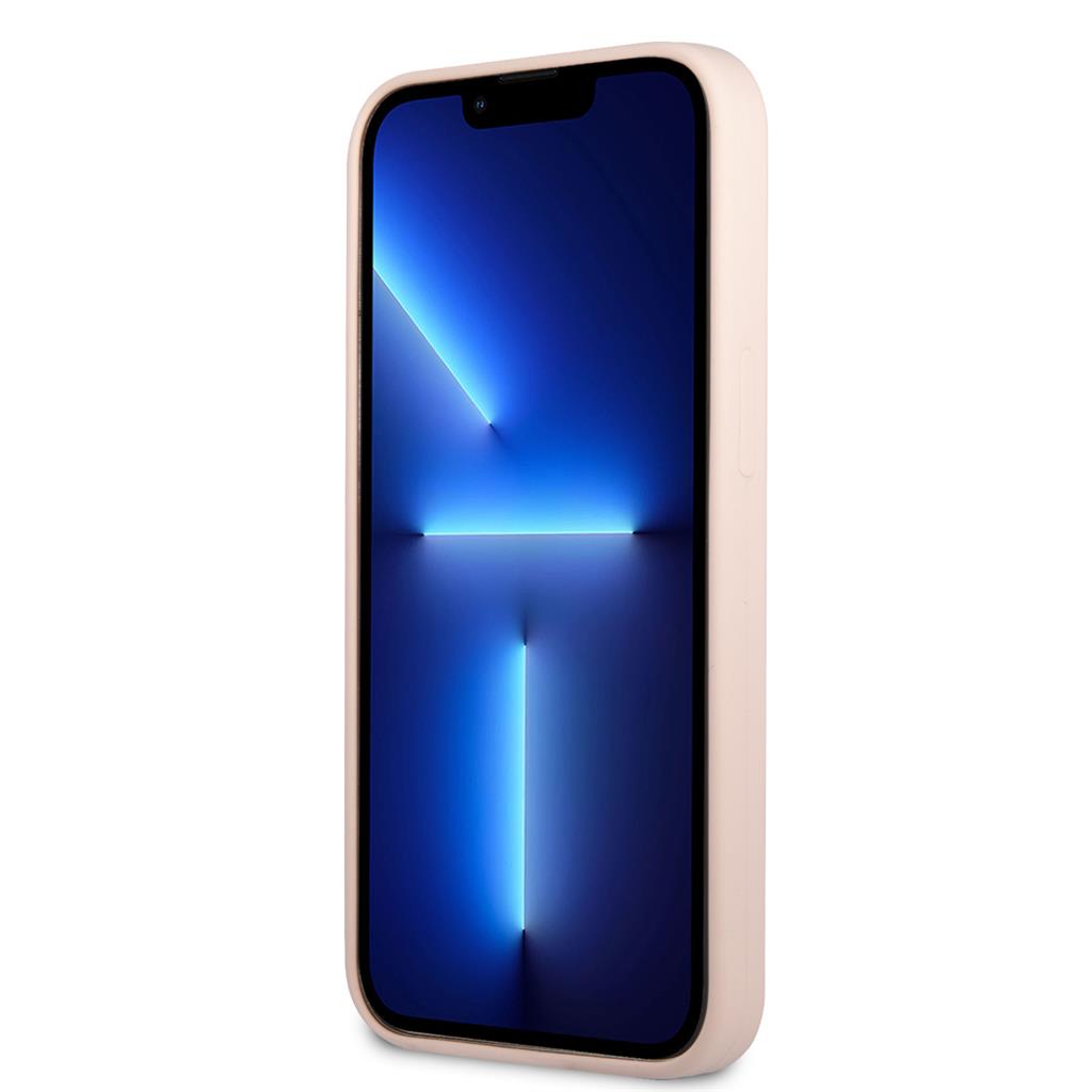 Apple iPhone 13 Guess 4G Silicone Metal Logo tok (Rózsaszín) - GUHCP13MS4LP