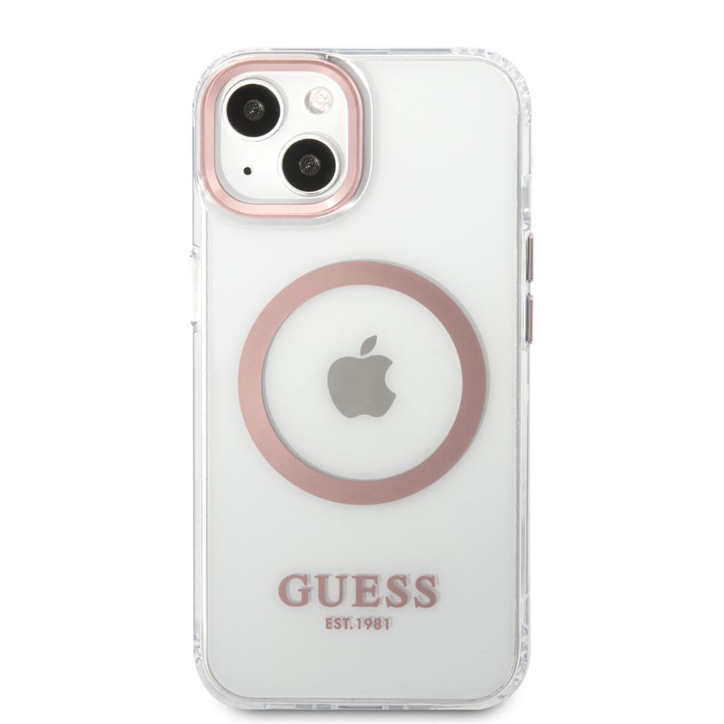 Apple iPhone 13 Guess átlátszó MagSafe tok (Rózsaszín) – GUHMP13MHTRMP