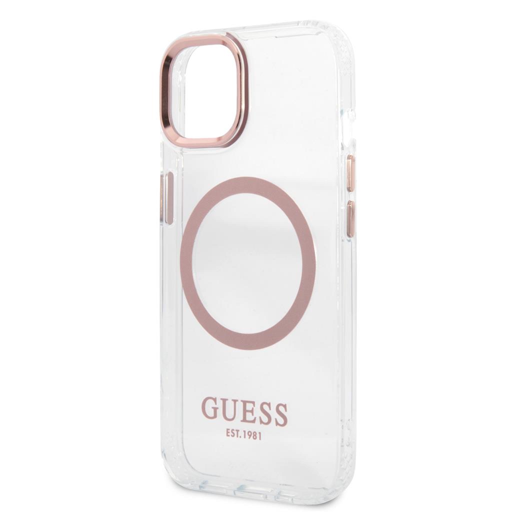 Apple iPhone 13 Guess átlátszó MagSafe tok (Rózsaszín) – GUHMP13MHTRMP