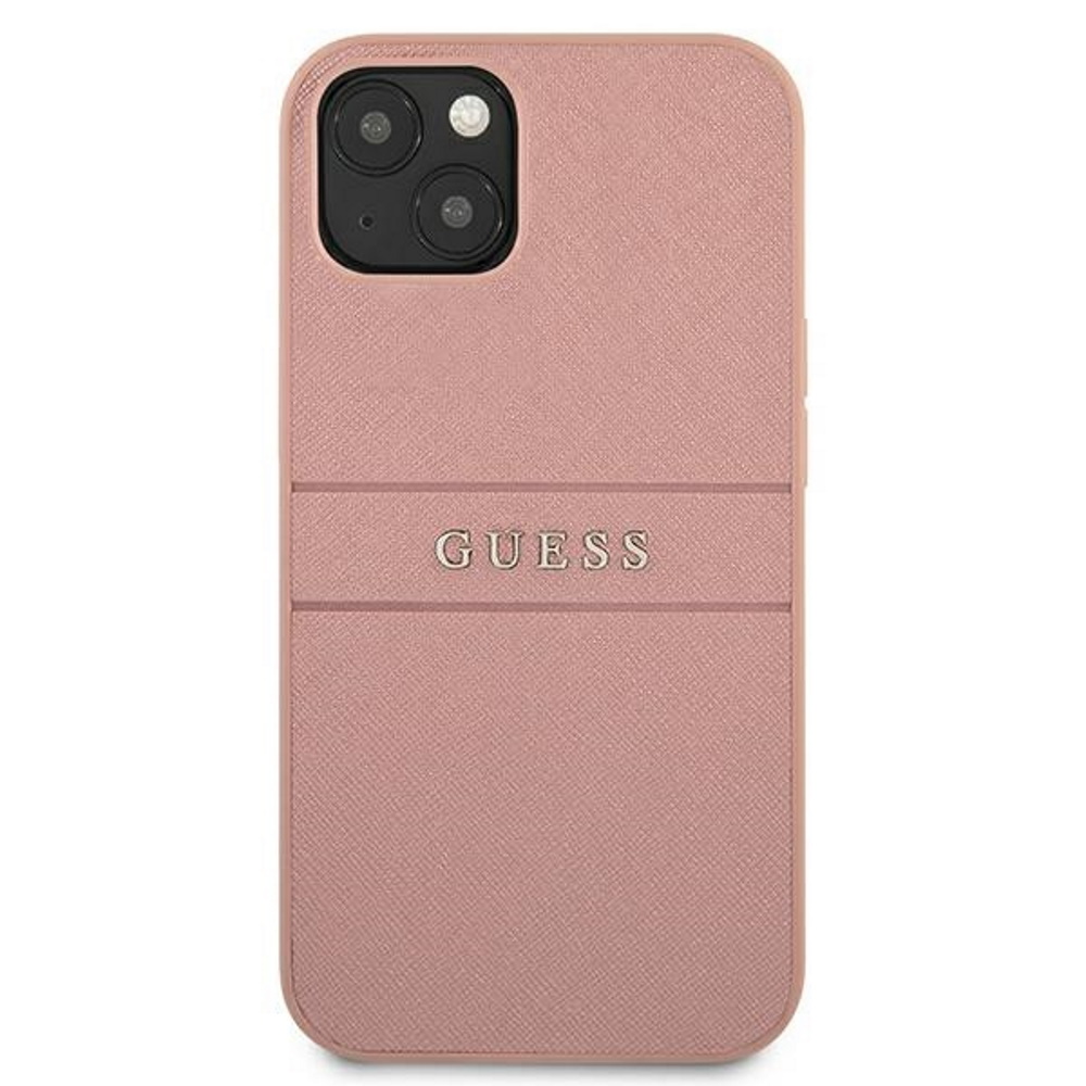 Apple iPhone 13 Guess PU Leather Saffiano tok (Rózsaszín) - GUHCP13MPSASBPI