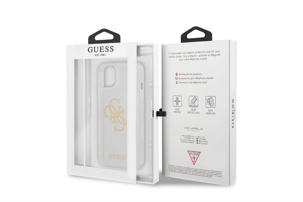 Apple iPhone 13 Guess TPU Big 4G Full Glitter tok (Átlátszó) – GUHCP13MPCUGL4GTR