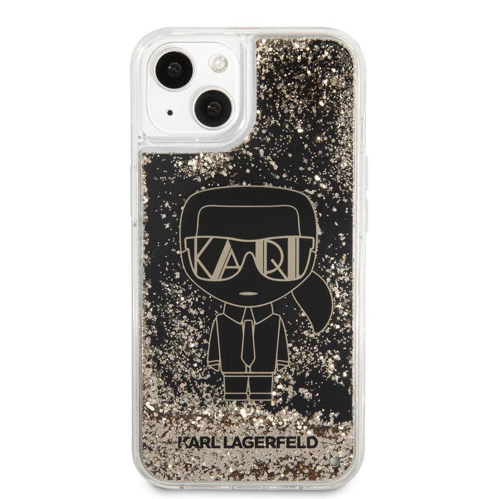 Apple iPhone 13 Karl Lagerfeld Liquid Glitter Gatsby tok (Fekete) – KLHCP13MLGGKBK