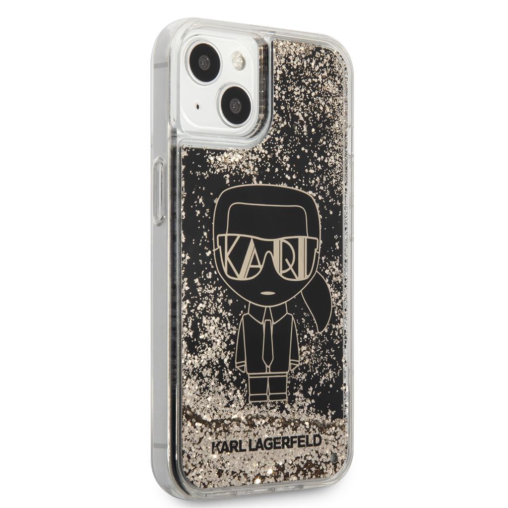 Apple iPhone 13 Karl Lagerfeld Liquid Glitter Gatsby tok (Fekete) – KLHCP13MLGGKBK